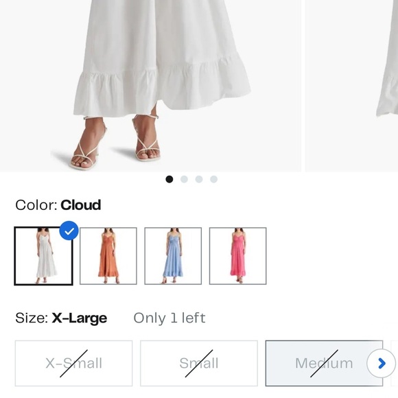 NWOT SOLD OUT Steve Madden Smocked Sleeveless Maxi Dress in White Size S - Picture 5 of 15